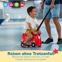 Trunki Gyermek Bőrönd Ülőfunkcióval - 18L Kézipoggyász, Kerekekkel Ellátott Kemény Borítású Utazóbőrönd, Húzó- és Vállpánttal 6