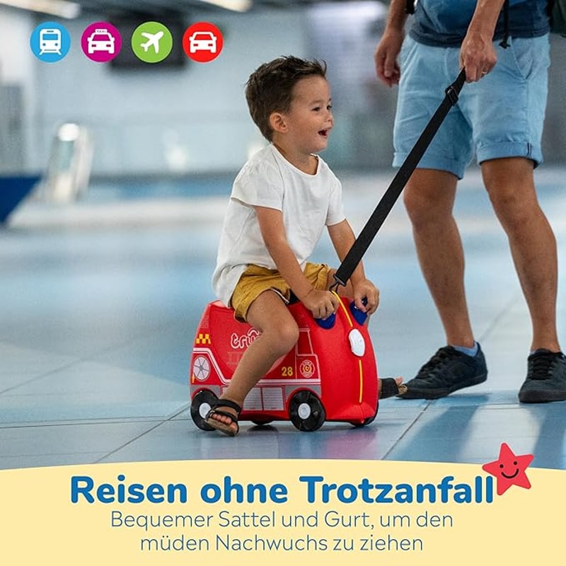 Trunki Gyermek Bőrönd Ülőfunkcióval - 18L Kézipoggyász, Kerekekkel Ellátott Kemény Borítású Utazóbőrönd, Húzó- és Vállpánttal