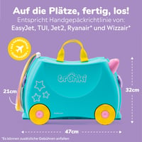 Trunki dječji kofer s funkcijom sjedenja - 18L ručna prtljaga, putni kofer s tvrdom oblogom i kotačima, s remenom za vuču i naramenicom 2