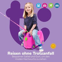 Trunki Gyermek Bőrönd Ülőfunkcióval - 18L Kézipoggyász, Kerekekkel Ellátott Kemény Borítású Utazóbőrönd, Húzó- és Vállpánttal 6