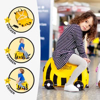 Trunki Gyermek Utazóbőrönd - 18L Kézipoggyász Méretű Keményfalú Bőrönd Amin Ülni is Lehet, Húzópánttal és Vállszíjjal 3