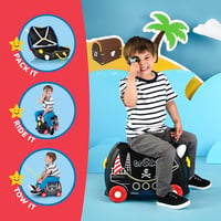 Trunki Gyermek Utazóbőrönd - 18L Kézipoggyász Ráülhető Kerekekkel, Húzópánttal és Vállszíjjal, Unisex Gyerekeknek 3