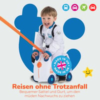 Trunki Gyermek Utazóbőrönd - 18L Kézipoggyász Ráülhető Kerekekkel, Húzópánttal és Vállszíjjal, Unisex Gyerekeknek 6