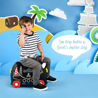 Trunki Gyermek Utazóbőrönd - 18L Kézipoggyász Ráülhető Kerekekkel, Húzópánttal és Vállszíjjal, Unisex Gyerekeknek 4
