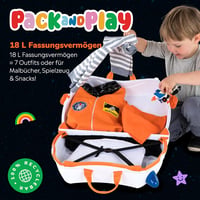 Trunki Gyermek Utazóbőrönd - 18L Kézipoggyász Ráülhető Kerekekkel, Húzópánttal és Vállszíjjal, Unisex Gyerekeknek 4