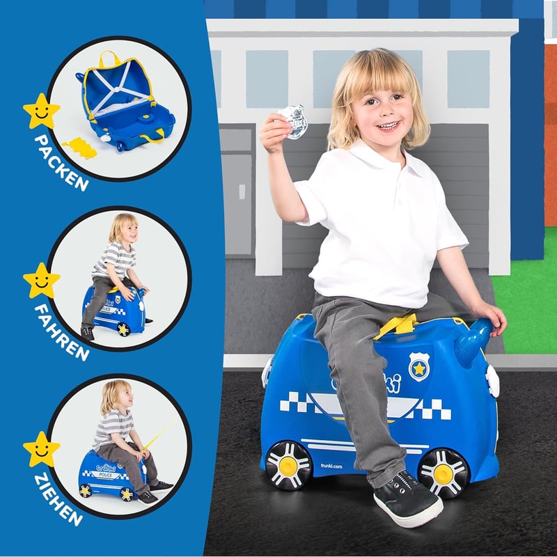 Trunki Gyermek Utazóbőrönd - 18L Kézipoggyász Ülőfunkcióval, Kerekekkel, Húzó- és Vállpánttal, Unisex Gyerekeknek