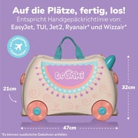 Trunki Gyermek Utazóbőrönd - 18L Kézipoggyász Ülőkoffer Kerekekkel, Kemény Héjú Húzható Bőrönd Gyerekeknek, Vállpánttal 2