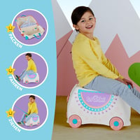 Trunki Gyermek Utazóbőrönd - 18L Kézipoggyász Ülőkoffer Kerekekkel, Kemény Héjú Húzható Bőrönd Gyerekeknek, Vállpánttal 3