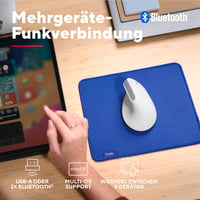 Mouse Vertical Ergonomic Wireless Trust Bayo+ Bluetooth + RF 2.4GHz - Alb 4