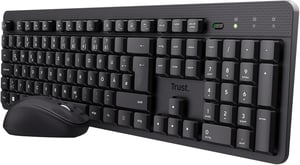 Trust Ymo II bežični set tihe tipkovnice i miša, QWERTZ - crni