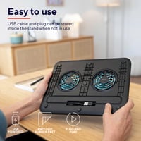 Chladiaca podložka pod notebook Trust Cyclone 16", 2 ventilátory, nastaviteľná výška – čierna 4