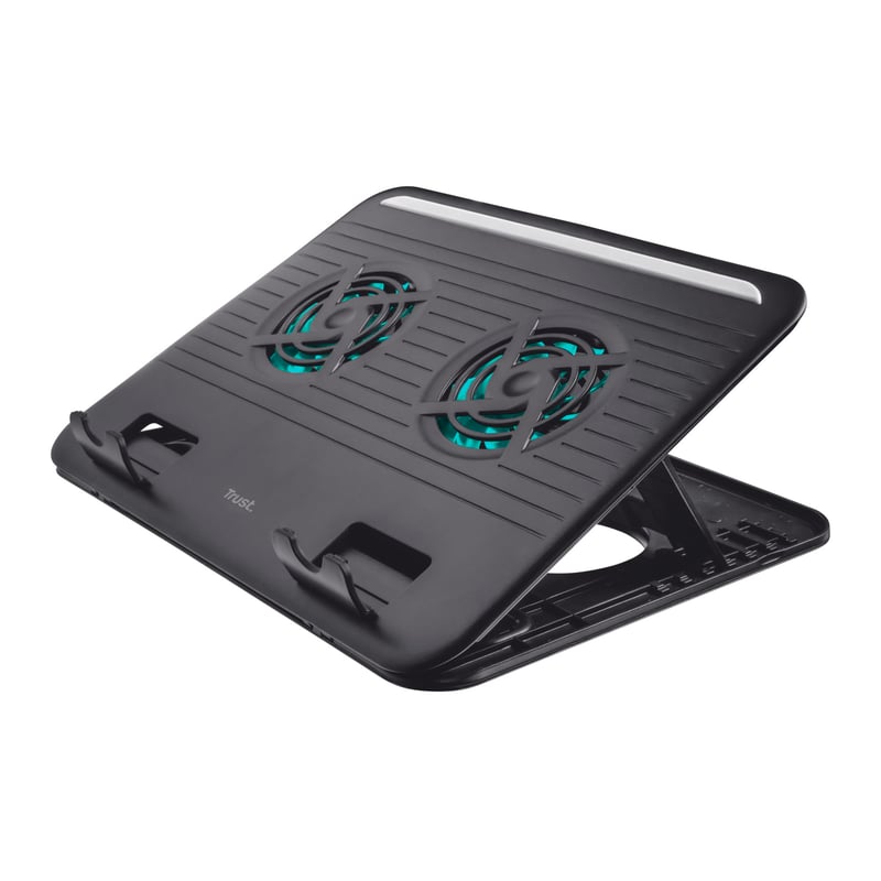 Chladiaca podložka pod notebook Trust Cyclone 16", 2 ventilátory, nastaviteľná výška – čierna