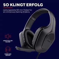 Ľahké herné slúchadlá Trust Gaming GXT 415 Zirox s 50 mm meničmi, 2 m káblom, 3,5 mm jackom, pre PC, Xbox, PS4, PS5, Switch a mobil, čierne 3
