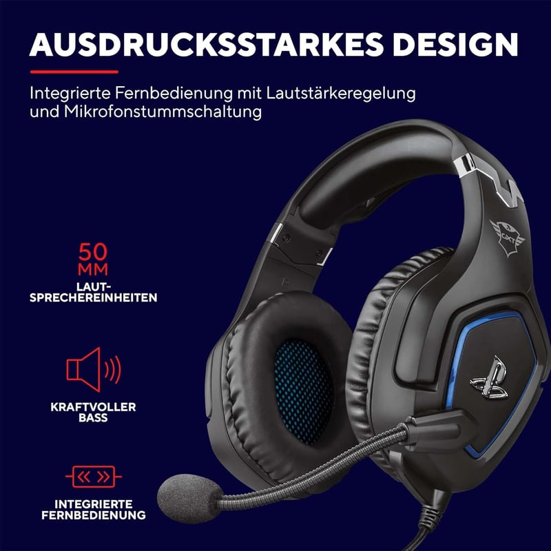 Trust Gaming GXT 488 FORZE PS4 Gaming Headset Fekete - black