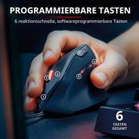 Vertikálna ergonomická herná myš Trust GXT 144 Rexx, 10 000 DPI, 6 programovateľných tlačidiel, RGB LED, čierna 2