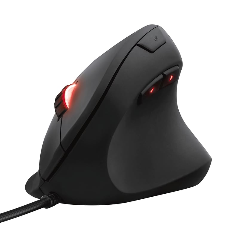Vertikálna ergonomická herná myš Trust GXT 144 Rexx, 10 000 DPI, 6 programovateľných tlačidiel, RGB LED, čierna