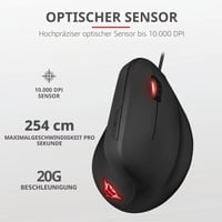 Vertikálna ergonomická herná myš Trust GXT 144 Rexx, 10 000 DPI, 6 programovateľných tlačidiel, RGB LED, čierna 5