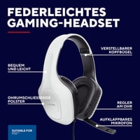 Herná náhlavná súprava Trust GXT 415PS Zirox pre PlayStation 5, biela – 50 mm meniče, 1,2 m kábel, sklápací mikrofón, 3,5 mm jack, cez uši (over-ear) PS5 2