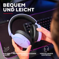 Herné slúchadlá Trust GXT 491P Fayzo, bezdrôtové Bluetooth a 2,4 GHz RF, priestorový zvuk 7.1, RGB, cez uši (over-ear), kompatibilné s PC, PS5, PS4, Switch, fialové 7