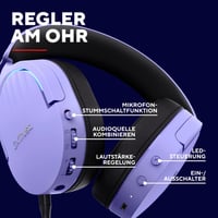 Herné slúchadlá Trust GXT 491P Fayzo, bezdrôtové Bluetooth a 2,4 GHz RF, priestorový zvuk 7.1, RGB, cez uši (over-ear), kompatibilné s PC, PS5, PS4, Switch, fialové 8