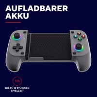 Mobilný herný ovládač Trust GXT Mylox Bluetooth – sivý, kompatibilný s iPhone / Android / PS5 / Xbox, RGB podsvietenie, duálne vibrácie, 12-hodinová výdrž batérie 7