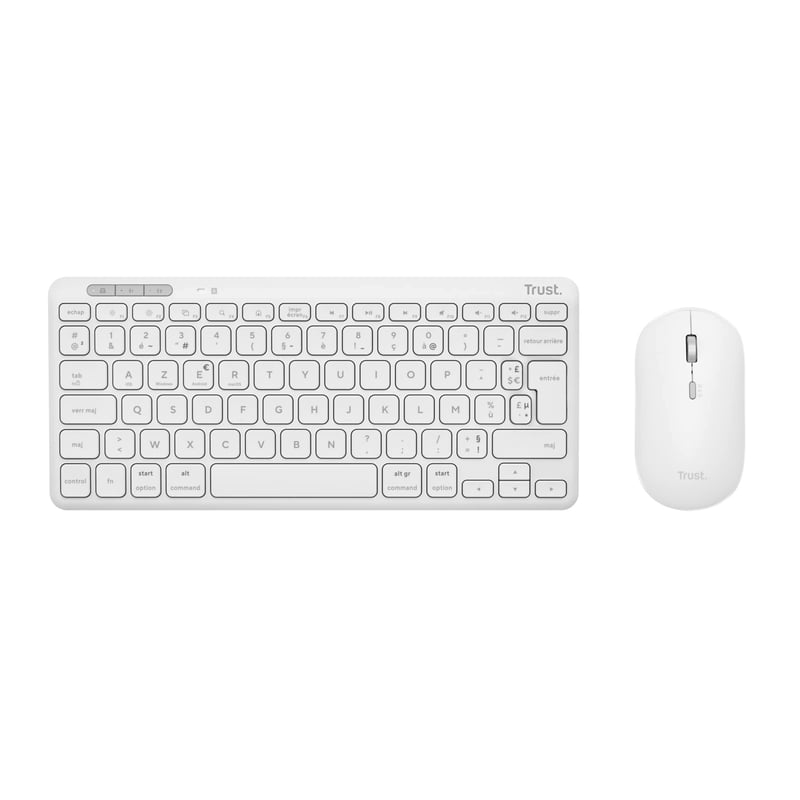 Set tastatură și mouse wireless Trust Lyra – Layout francez (AZERTY), alb