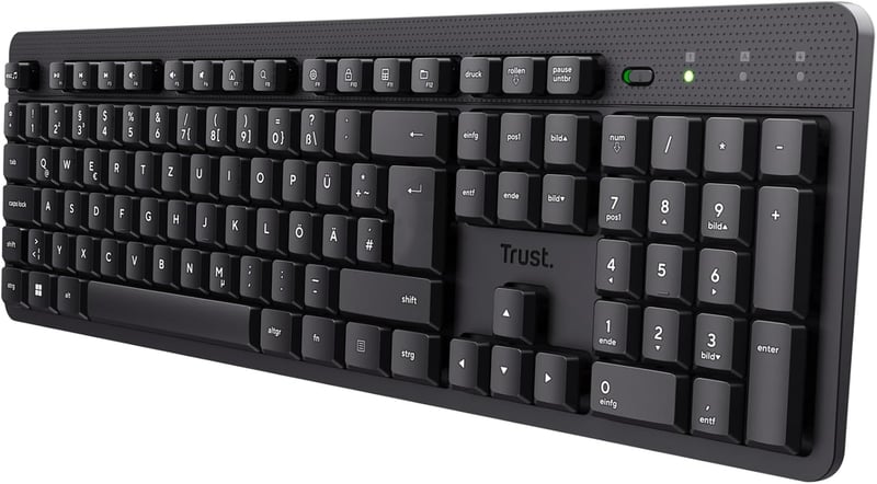 Trust Ody II vezeték nélküli billentyűzet, csendes, QWERTZ, 2.4GHz - fekete
