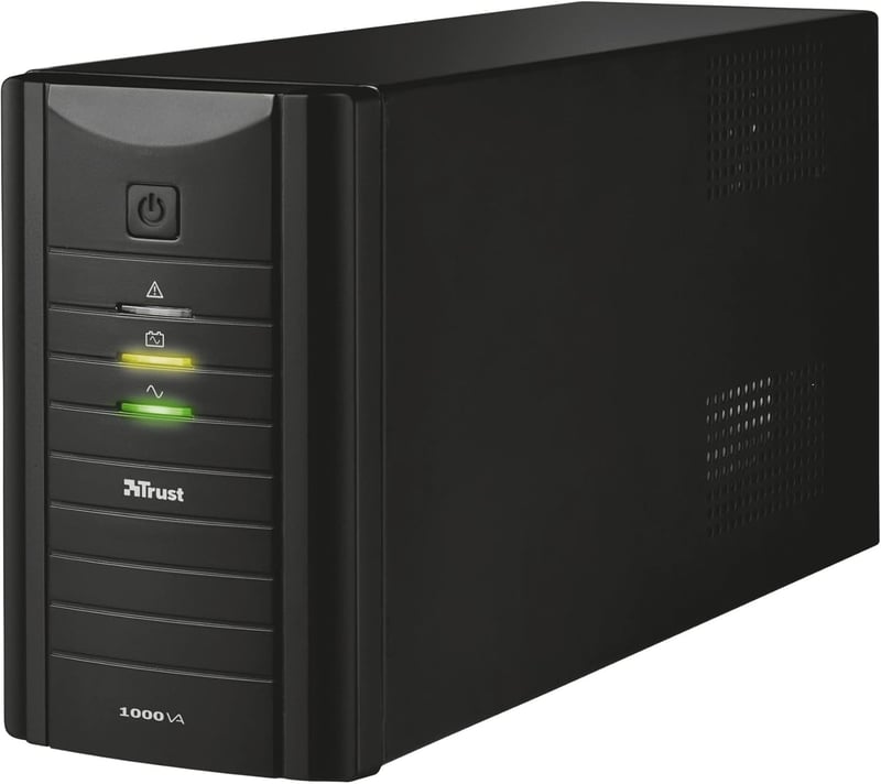 Trust Oxxtron 1000 VA szünetmentes tápegység (UPS), 2 aljzat - fekete