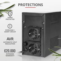 Trust Oxxtron 1000 VA szünetmentes tápegység (UPS), 2 aljzat - fekete 3