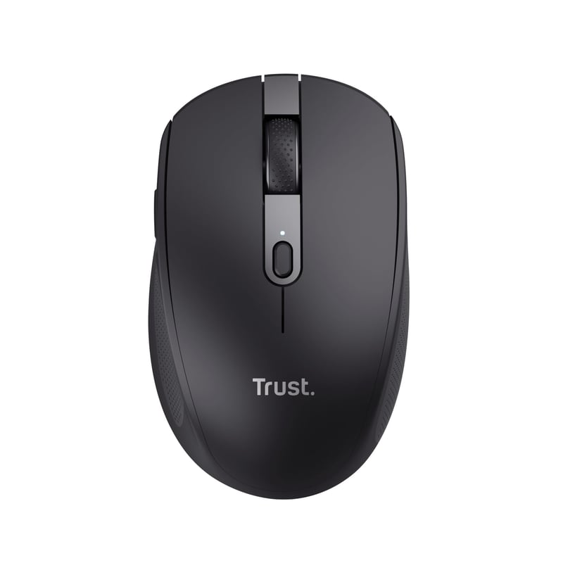 Mouse wireless compact Trust Ozaa, Bluetooth + 2.4GHz, reîncărcabil, multi-device, pentru Laptop, PC, Mac, Android, Negru