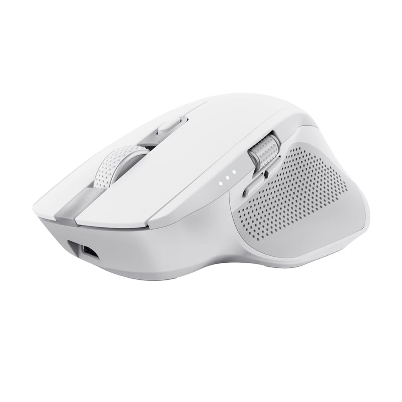 Bezdrôtová myš Trust Ozaa+ pre viac zariadení, Bluetooth + 2,4 GHz, tichá, nabíjateľná – biela