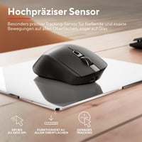 Trust Ozaa+ Wireless Egér Bluetooth 2.4GHz, Programozható, Csendes, Újratölthető, Mac/Laptop - black, Bluetooth + 2.4GHz 6