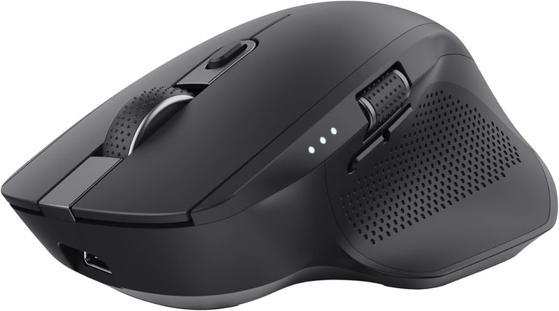 Trust Ozaa+ Wireless Egér Bluetooth 2.4GHz, Programozható, Csendes, Újratölthető, Mac/Laptop - black, Bluetooth + 2.4GHz