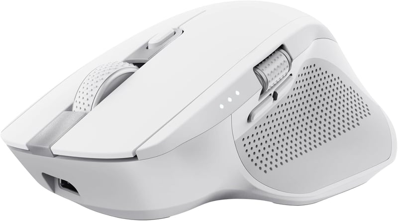 Trust Ozaa+ Wireless Egér Bluetooth 2.4GHz, Programozható, Csendes, Újratölthető, Fehér - White, Bluetooth + 2.4GHz