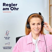 Trust Roha II USB slúchadlá s mikrofónom, čierne – on-ear, ľahký dizajn, 1,8 m kábel, kompatibilné s PC, Mac, Skype, Teams, Zoom 5