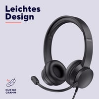 Trust Roha II USB slúchadlá s mikrofónom, čierne – on-ear, ľahký dizajn, 1,8 m kábel, kompatibilné s PC, Mac, Skype, Teams, Zoom 4