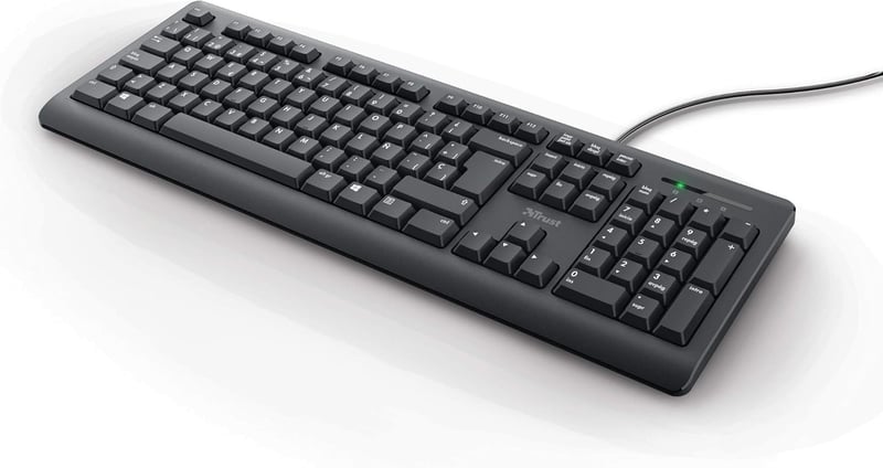 Trust Taro QWERTY Spanyol Billentyűzet Csendes Gombokkal USB PC Laptop Fekete
