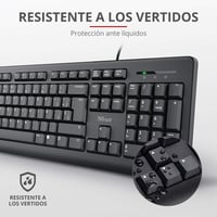 Trust Taro QWERTY Spanyol Billentyűzet Csendes Gombokkal USB PC Laptop Fekete 4