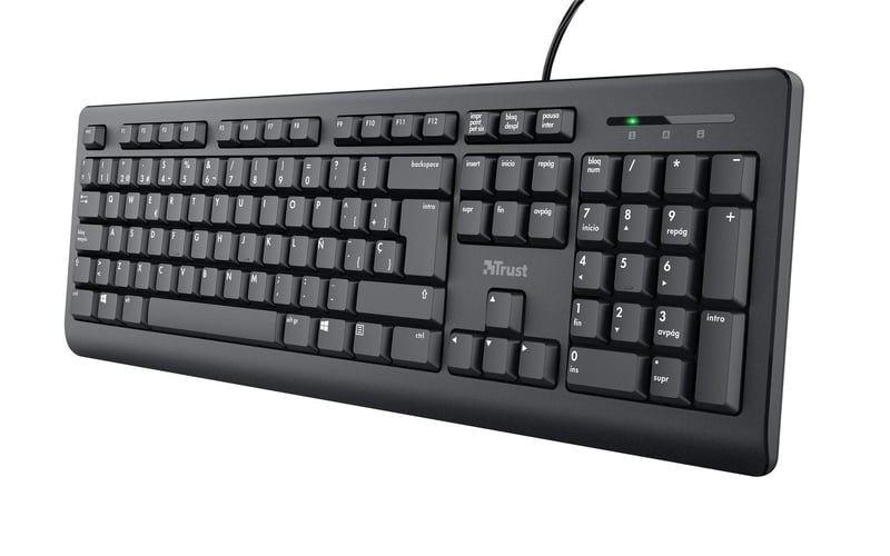 Trust Taro USB tipkovnica - španjolski QWERTY, tiha - crna
