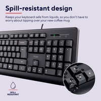 Kábová klávesnica Trust Taro USB, plná veľkosť, tichá, UK QWERTY – čierna 4