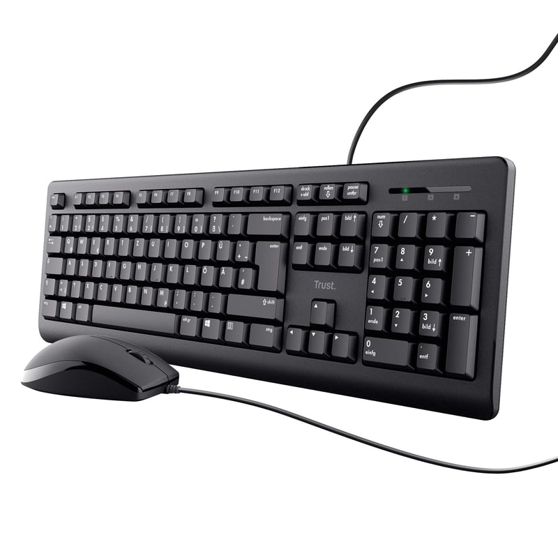 Set tastatură și mouse cu fir Trust Taro, layout german QWERTZ