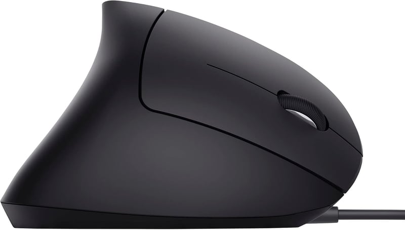 Trust Verto Ergonomikus Vertikális Egér RSI Megelőzés Jobbkezes 1000/1600 DPI LED - Black/sheer joy, USB