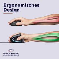 Trust Verto Ergonomikus Vertikális Egér RSI Megelőzés Jobbkezes 1000/1600 DPI LED - Black/sheer joy, USB 3