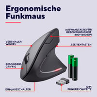 Trust Verto bezdrôtová vertikálna ergonomická myš – červená 2