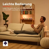 Trust WiFi E14 okos izzó, dimmelhető LED, Alexa és Google Home kompatibilis, RGB, 2 db 3