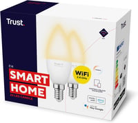 Trust WiFi E14 okos izzó, dimmelhető LED, Alexa és Google Home kompatibilis, RGB, 2 db 9