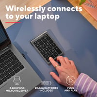 Bezdrôtová numerická klávesnica Trust Xalas, 22 kláves, 2,4 GHz USB – strieborná 3