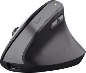 Trust Yuno punjivi bežični vertikalni ergonomski miš 2.4GHz crni 70 posto reciklirana plastika 800-2400 DPI RSI za PC