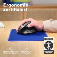 Trust Yuno újratölthető vezeték nélküli vertikális ergonomikus egér 2.4GHz fekete 70 százalék újrahasznosított műanyag 800-2400 DPI RSI PC l 3