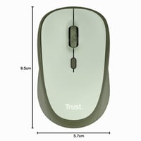 Mouse Wireless Silențios Trust Yvi+, 800-1600 DPI, Pentru dreptaci și stângaci, Receptor Nano USB, Compatibil cu laptop și PC, Verde 10